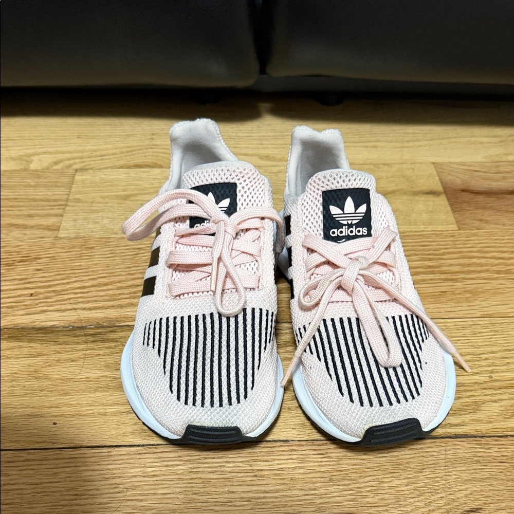 adidas Kids Light Pink and Black Athletic Sneakers